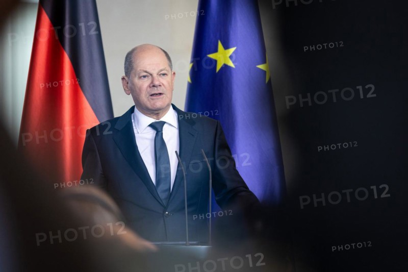 Olaf Scholz, Federal Chancellor, and Ferdinand Marcos Jr. (not pictured), President of the Republic of the Philippines, at a joint meeting in Berlin, 12 March 2024