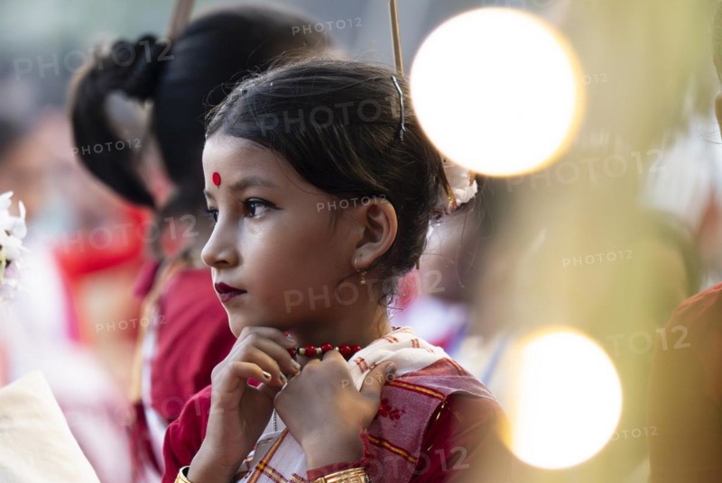 Children participate in a Bihu dance workshop, ahead of Rongali Bihu festival, in Guwahati, Assam, India on 6 April 2024. Bihu dance is a traditional dance form from the state of Assam, associated with the Bihu festival, which marks the beginning of the Assamese New Year