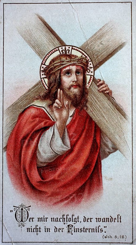Portrait of a saint, Christ carrying the cross, Germany, 1910, Historical, digital reproduction of an original from the 19th century, Europe