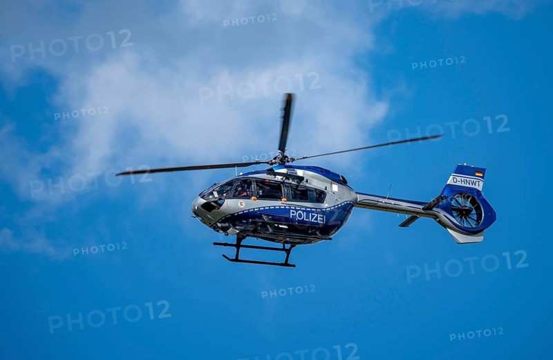 Police helicopter of the North Rhine-Westphalia police aviation squadron, D-HNWT, Hummel-3, Airbus Helicopters H145 North Rhine-Westphalia, Germany, Europe