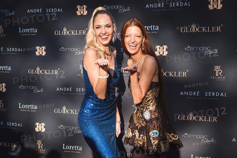 Beatrice Turin and Xenia Princess of Saxony at the first Fashion Night with Harald Glööckler for his new fashion collection Teuber by HARALD GLÖÖCKLER at Loretta am Wannsee in Berlin on 28 June 2024