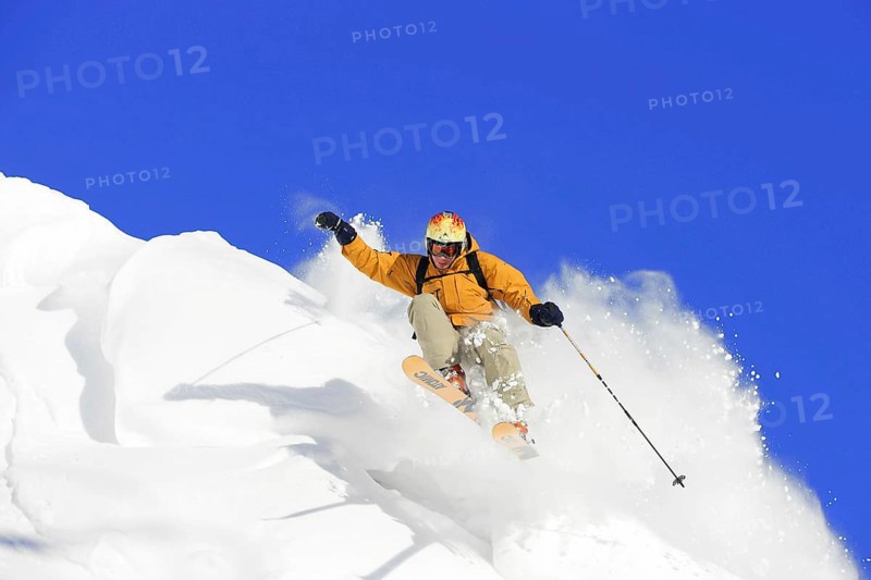 Skiers in action, Austria, Europe