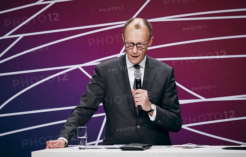 Friedrich Merz, Chairman of the CDU/CSU parliamentary group in the German Bundestag, recorded at the event, Wir hören zu | Gipfel der CDU/CSU-Fraktion I Wirtschaftswende für Deutschland at the German Bundestag in Berlin, 1 February 2024