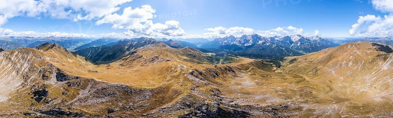 Alpine panorama, aerial view, Carnic High Trail, Carnic main ridge, Carnic Alps, Carinthia, Austria, Europe