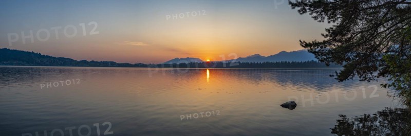 Sunrise, Hopfensee, near Füssen, OstallgÃ¤u, AllgÃ¤u, Upper Swabia, Swabia, Bavaria, Germany, Europe