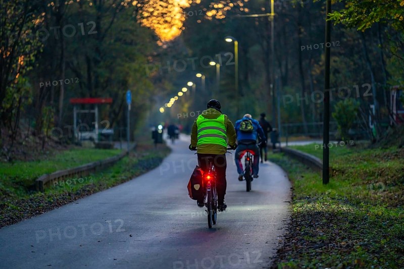 The Nordbahntrasse, a cycle path, footpath, on a former 22 km long railway line, along the west-east axis of Wuppertal, on the northern slope, with many tunnels, viaducts and views of the city, Wuppertal, North Rhine-Westphalia, Germany, Europe