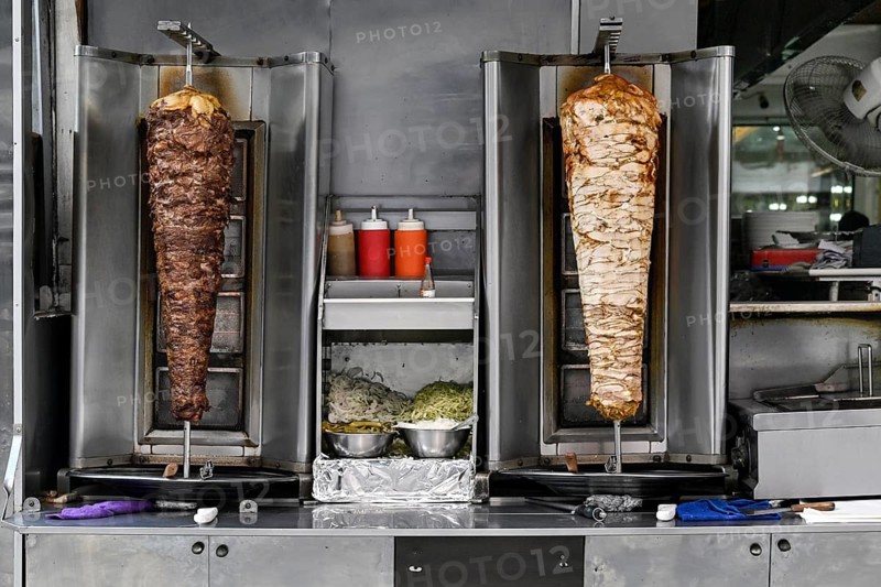Rotating spit kebab