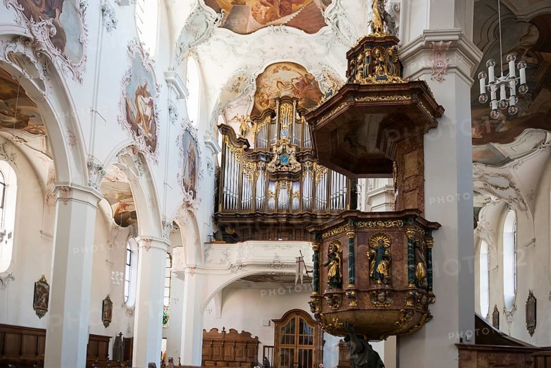 Baroque church, Fridolinsmünster, Church of St Fridolin, Bad SÃ¤ckingen, High Rhine, Rhine, Black Forest, Baden-Württemberg, Germany, Europe