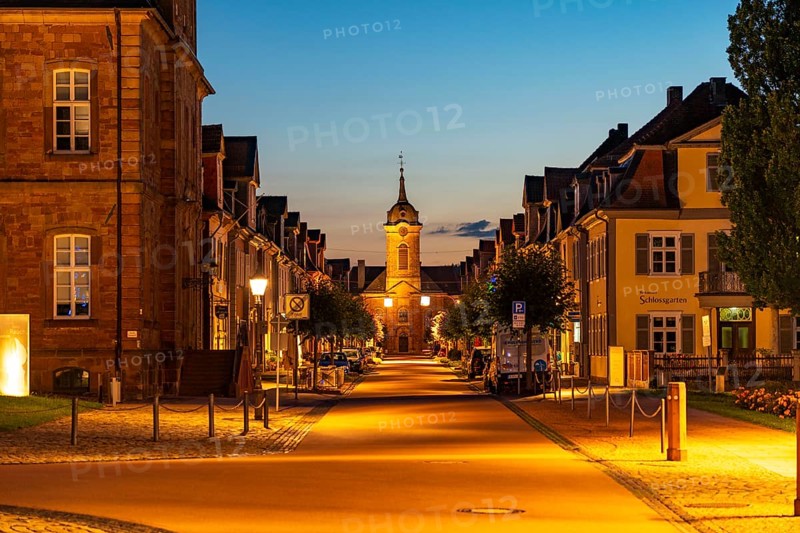 The SchlossstraÃŸe in Bad Arolsen, Protestant town church, Hesse, Germany, Europe