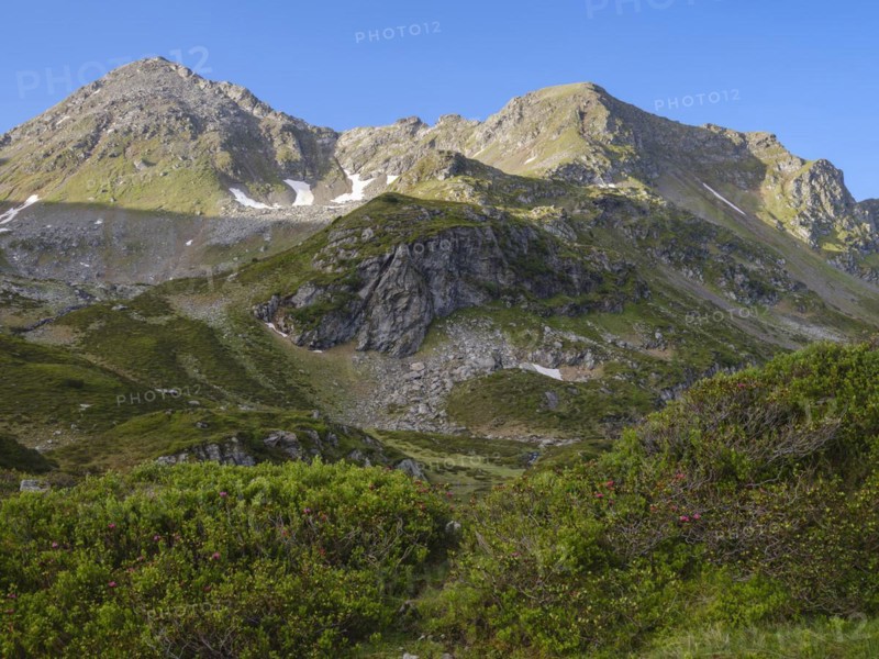 Hike to Giglachsee, Almrausch, blue sky, mountain landscape, Schladminger Tauern, Schladming, Styria