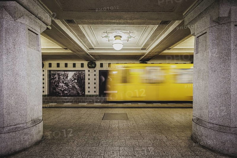 The underground line 3 runs at Rüdesheimer Platz in Wilmersdorf in Berlin, 27 February 2024. Berliner Verkehrsbetriebe (BVG) have announced strikes for Thursday and Friday