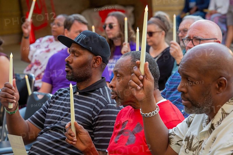 Detroit, Michigan USA, 26 July 2024, LGBT Detroit holds a candlelight vigil to honor LGBT ancestors and the spirit of community. LGBT Detroit is a nonprofit serving the lesbian, gay, bisexual, and transgender African-American community. The vigil was part of its annual 'Hotter Than July' celebration