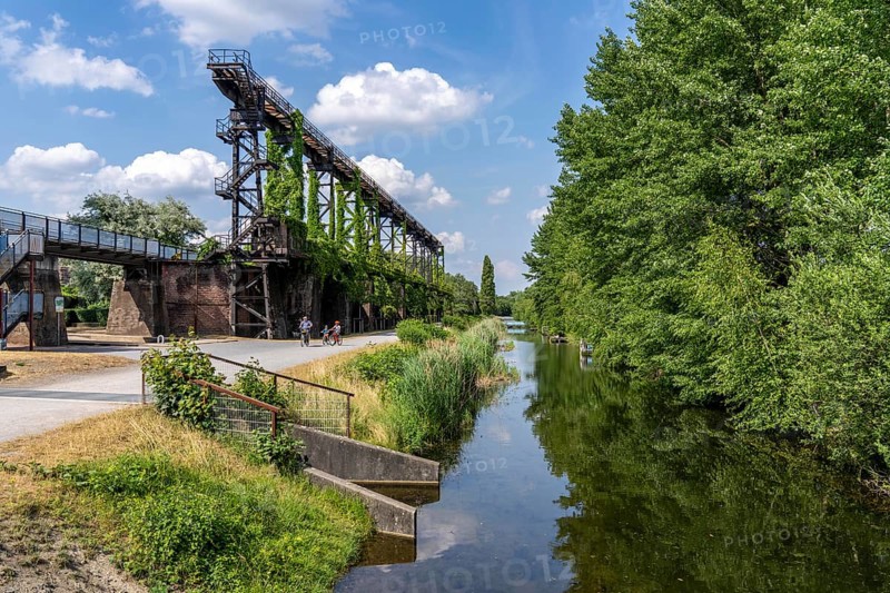 The Duisburg North Landscape Park, Clear Water Canal, Sinter Plant, Emscher Promenade, North Rhine-Westphalia, Germany, Europe