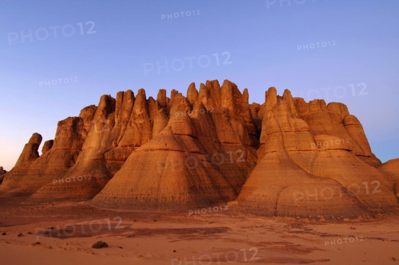 Desert landscape, Tin Akascheker, Algeria, rock formations, Algeria, Africa
