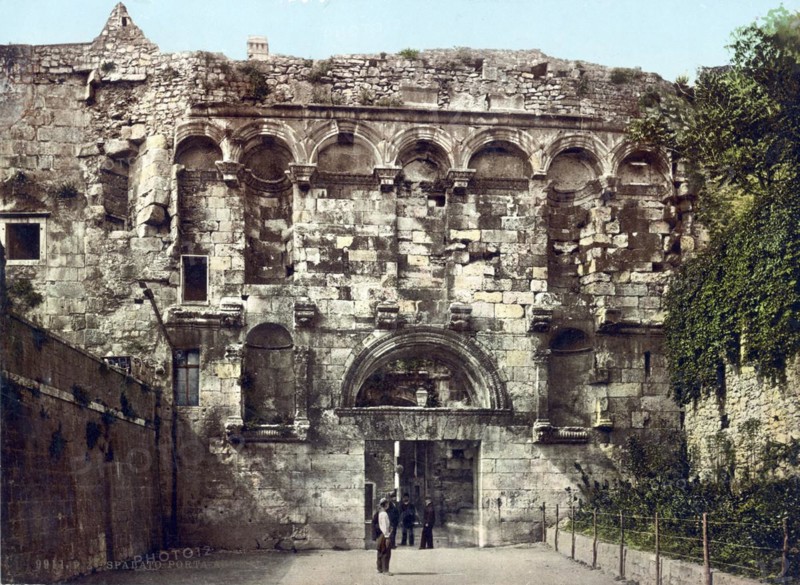 Spalato, Porta Aurea, today Split in Croatia, around 1890, Historical, digitally restored reproduction from a 19th century original