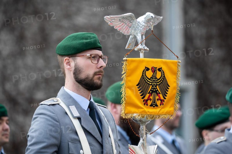Army soldiers of the Staff Music Corps recorded during a state visit by Ferdinand Marcos Jr. (not pictured), President of the Republic of the Philippines to Olaf Scholz (not pictured), Federal Chancellor, recorded in Berlin, 12 March 2024