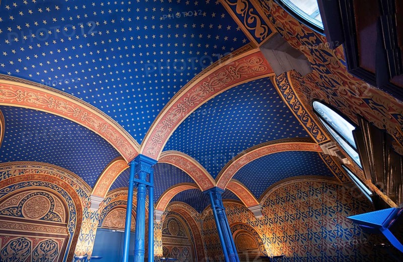 Preserved ceiling vault in the vestibule of the former synagogue, built in 1883, destroyed by the Nazis in 1938, LandwehrstraÃŸe 1, Kitzingen, Lower Franconia, Bavaria, Germany, Europe