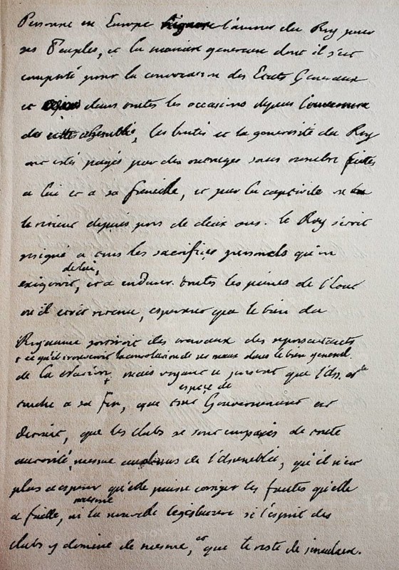 Handwritten letter from King Louis XVI, July 1791, to Emperor Leopold II, historical, digital reproduction of an original from the 19th century