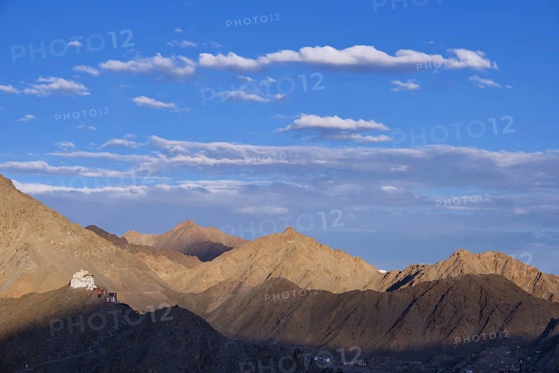 The Namgyal Tsemo Gompa monastery on Tsenmo Hill, a viewpoint over Leh, Ladakh, Jammu and Kashmir, India, Asia