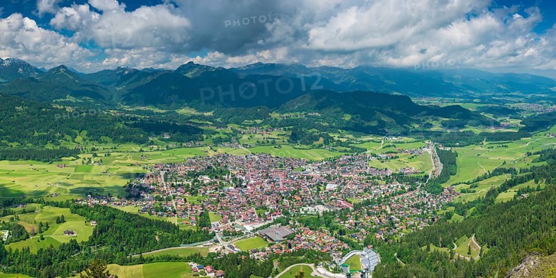 Panorama from Schattenberg, 1692m, on Oberstdorf, AllgÃ¤u, Bavaria, Germany, Europe