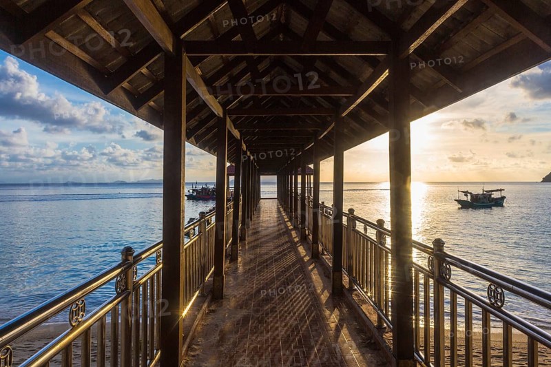 A small jetty on the tropical island. Malaysia