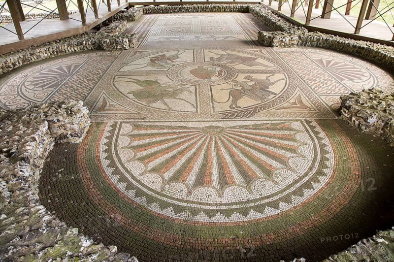 Roman mosaic at Littlecote House Hotel, Hungerford, Berkshire, England, UK