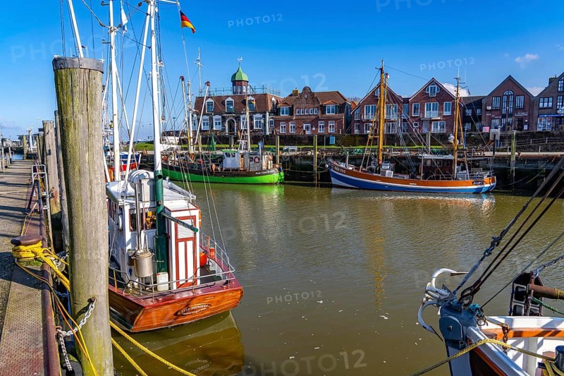 Cutter harbour Neuharlingersiel, Lower Saxony, Germany, Europe
