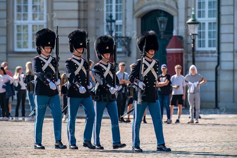 Amalienborg Palace, Royal Life Guards, Changing of the Guard, Copenhagen, Denmark, Europe