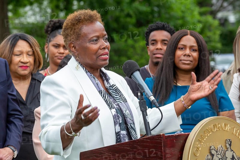 Detroit, Michigan, Detroit City Council member Mary Waters speaks at an event announcing the availability of American Rescue Act funding to help Detroit residents become first time homeowners. Waters is also a candidate for Congress in Michigan District 13. This is the Round 2 of funding that will help up to 300 low-to-moderate income Detroiters with the downpayment required to buy a home