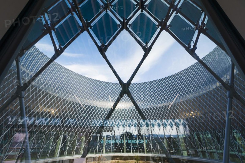 Novartis Pavilion, architecture firm AMDL CIRCLE and architect Michele De Lucchi, Novartis Campus, timber construction, façade with photovoltaics, Basel, Canton of Basel-Stadt, Switzerland, Europe