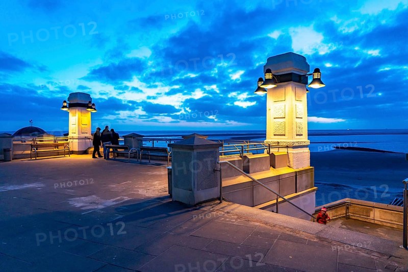 Beach promenade, west beach, beach walk, beach, island, East Frisia, winter, season, autumn, Lower Saxony, Germany, Europe