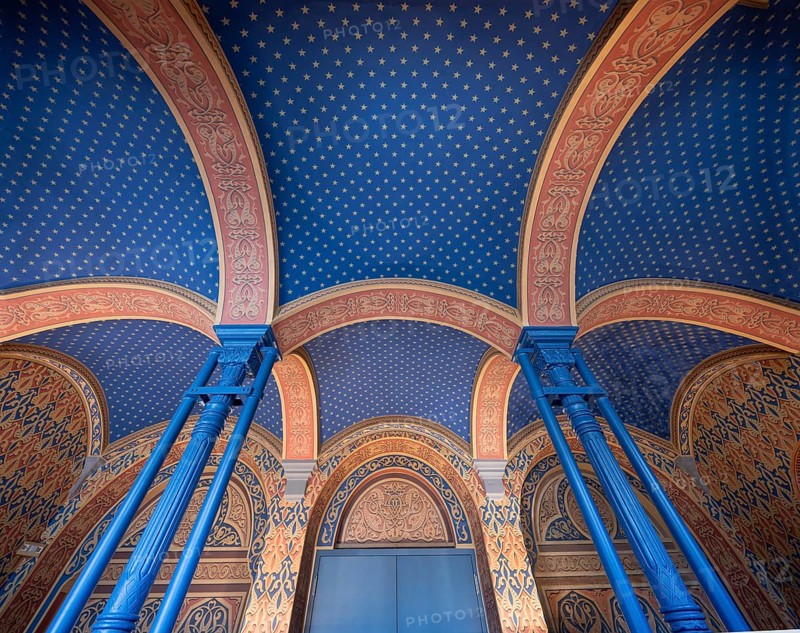 Preserved ceiling vault in the vestibule of the former synagogue, built in 1883, destroyed by the Nazis in 1938, LandwehrstraÃŸe 1, Kitzingen, Lower Franconia, Bavaria, Germany, Europe