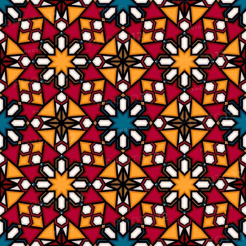 Islamic geometric seamless vector pattern