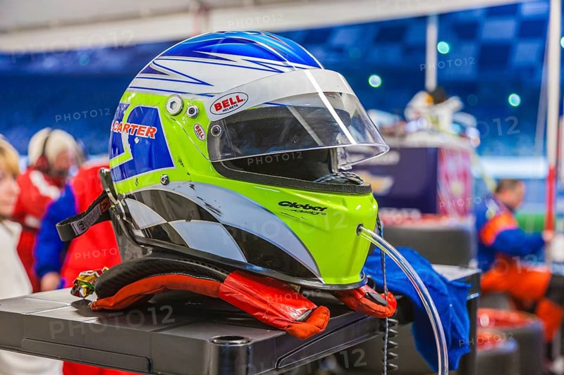 Bell racing helmet in pit area at Daytona International Speedway during the 2012 Rolex 24 at Daytona, Florida, USA, North America