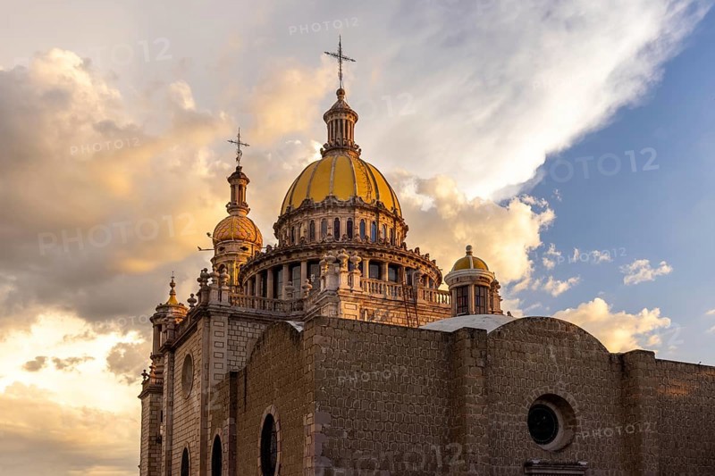 Central Mexico, Aguascalientes catholic churches, colorful streets and colonial houses in historic city center near Cathedral Basilica, one of the main city tourist attractions