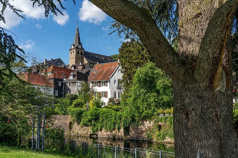 The old town centre of Essen-Kettwig, Mühlengraben, Essen North Rhine-Westphalia, Germany, Europe