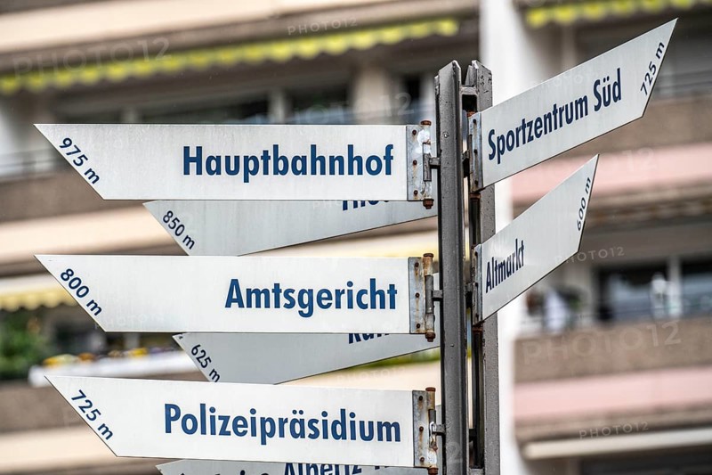 Guide to various municipal facilities, Oberhausen, North Rhine-Westphalia, Germany, Europe