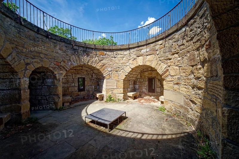 In the thick tower of the Weibertreu castle ruins, Weinsberg, Baden-Württemberg, Germany, Europe
