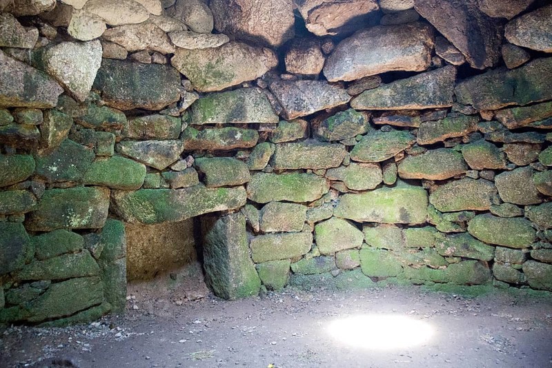 Inside underground fogue chamber, Carn Euny prehistoric village, Cornwall, England, UK