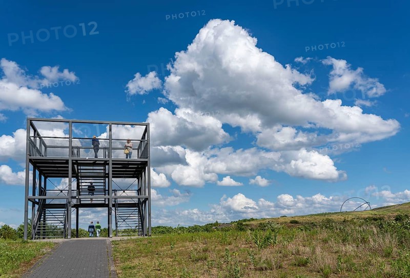 Hoheward spoil tip, Ewald-Empore, vantage point of the balcony promenade, Herten, North Rhine-Westphalia, Germany, Europe
