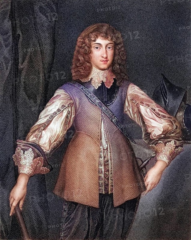Prince Rupert alias Rupert of the Rhine, German Prince Rupert, 1619-1682, the most talented royalist general of the English Civil Wars. From the book Lodges British Portraits, published in 1823, Historical, digitally restored reproduction from a 19th century original, Record date not stated