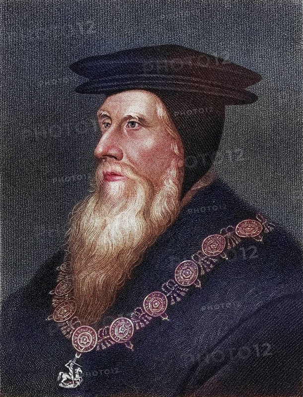 John Russell 1st Earl of Bedford, 1485-1555, English royal minister in the later Tudor era. Founder of the wealth and greatness of the House of Russell. From the book Lodges British Portraits, published in 1823, Historical, digitally restored reproduction from a 19th century original, Record date not stated