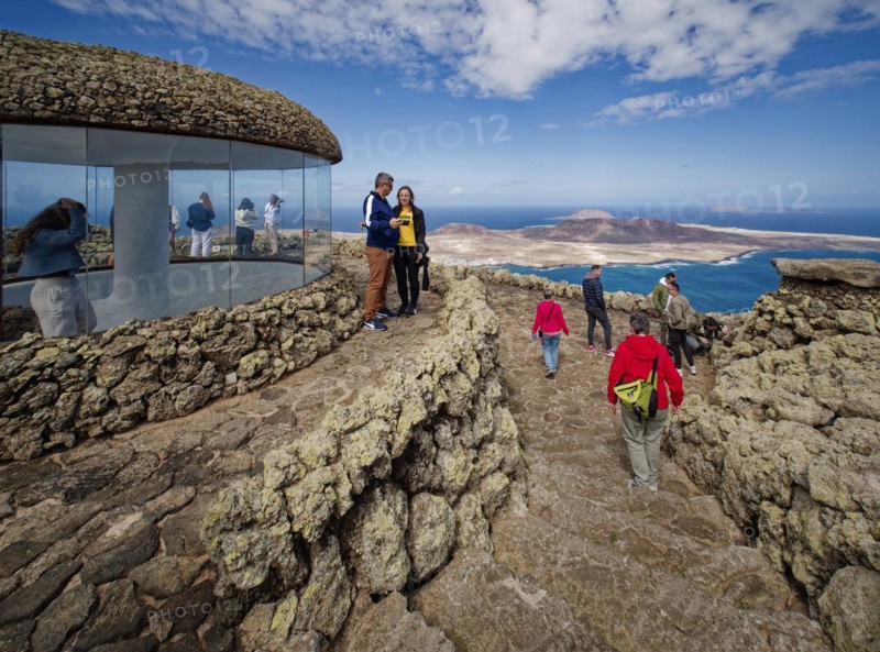 Mirador del RÃ­o viewpoint designed by the artist César Manrique, Lanzarote, Canary Islands, Canary Islands, Spain, Europe