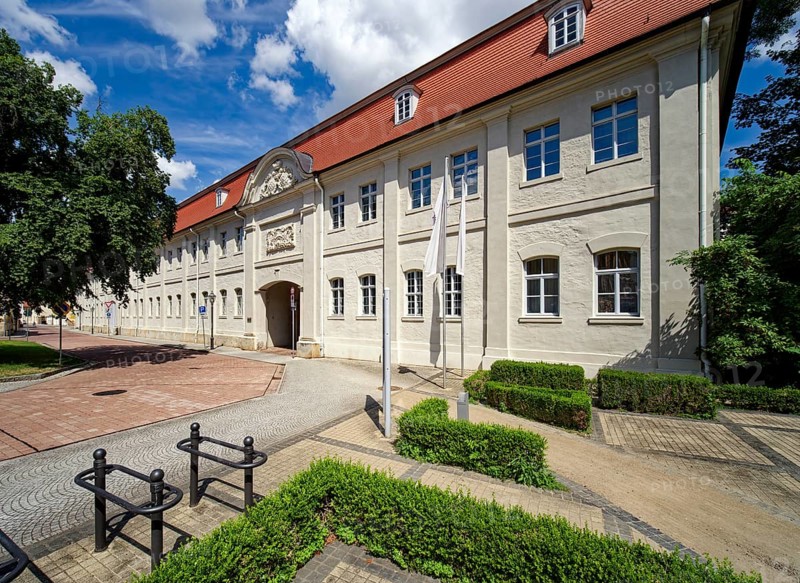 Stables designed by Emanuel Lebrecht Rothe, Köthen Palace and Palace Park, Köthen, Saxony-Anhalt, Germany, Europe