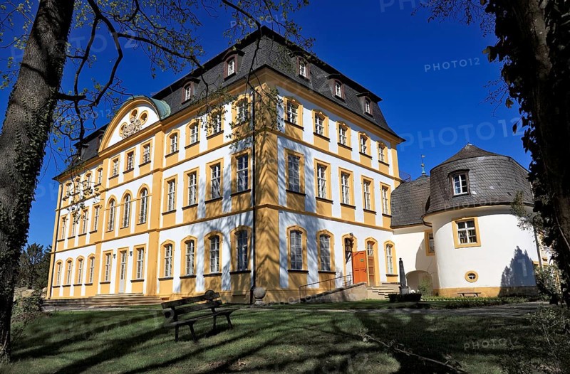 The JÃ¤gersburg, former Schönborn hunting lodge, a baroque hunting lodge of the Bamberg prince-bishops near Eggolsheim, district of Forchheim, Upper Franconia, Bavaria, Germany, Europe