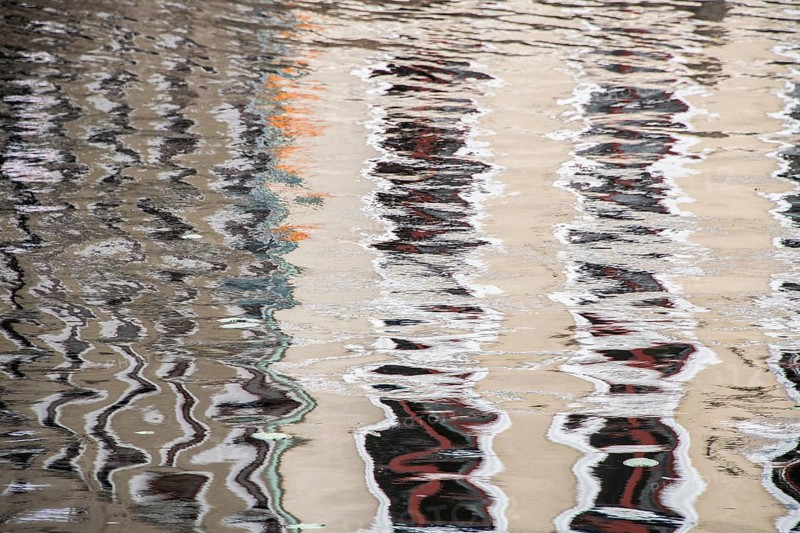 Houses reflected in the water, Gothenburg, VÃ¤stra Götalands lÃ¤n, Sweden, Europe