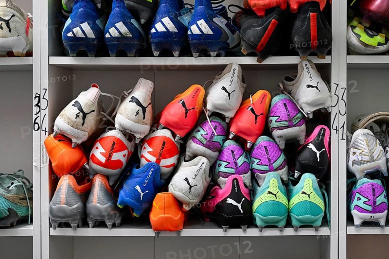 Football coloured football boots