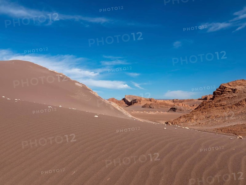 Sand dunes in the Moon Valley, Atacama Desert, Chile, South America
