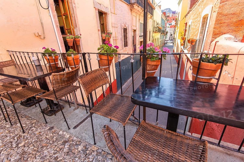 Guanajuato, Mexico, scenic colorful streets in historic city center, Central America