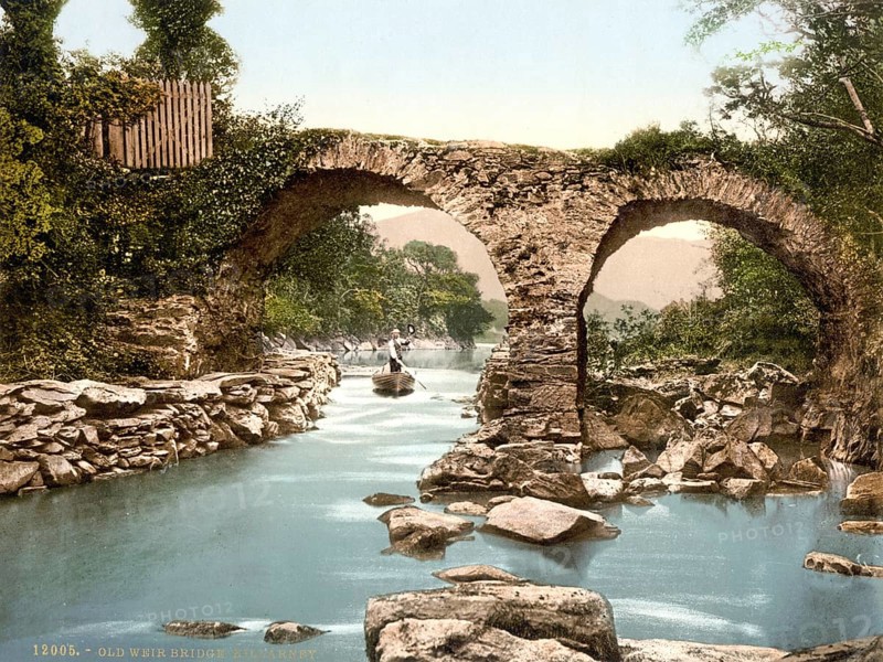 Old Weir Bridge, Killarney, County Kerry, Ireland, Historic, digitally restored reproduction from a 19th century original, Record date not stated, Europe